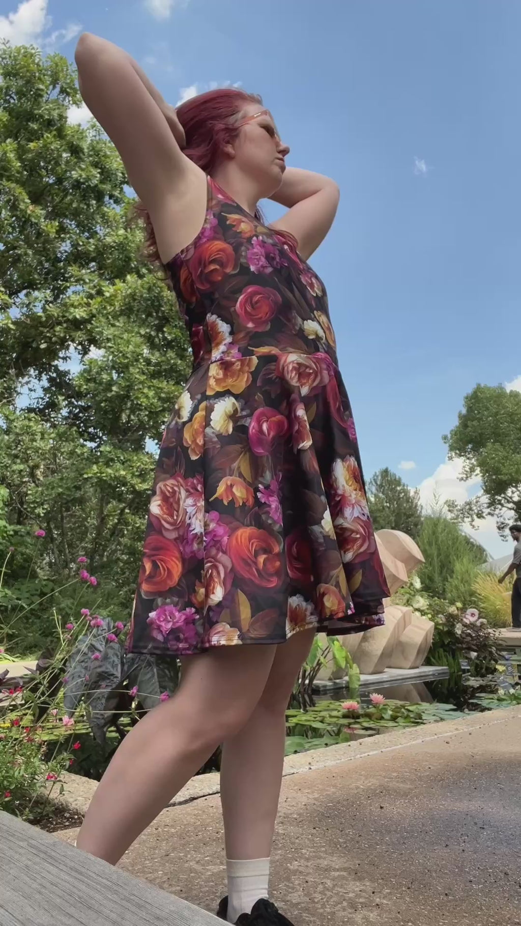 🌸 Floral Skater Dress | Sleeveless Fit & Flare Summer Outfit (XS–3XL) 🌸